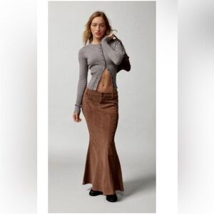 BDG Chocolate Brown Maxi Skirt with Flared Hem